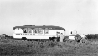 1st Generation Carmelcrisp trailer, 1934 Ford Tractor, Mom and Dad with Tim